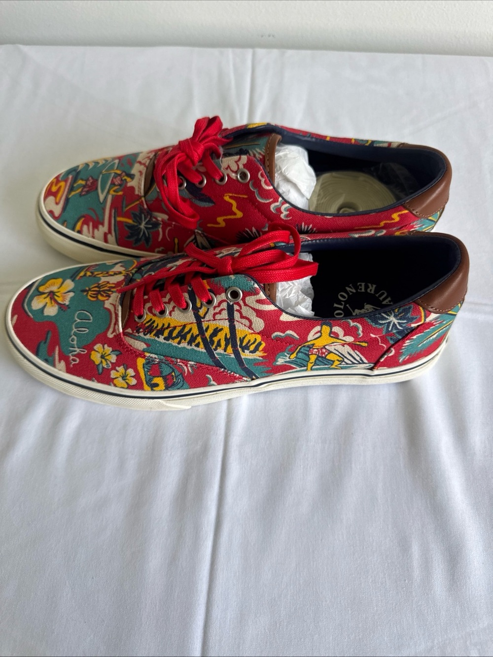 Polo Ralph Lauren Thompsyn Aloha Hawaiian Print Canvas Sneakers Men’s 9.5